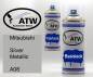 Preview: Mitsubishi, Silver Metallic, A08: 400ml Sprühdose + 400ml Klarlack - Set, von ATW Autoteile West.